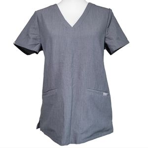 Figs Casma Three Pocket Scrub Top in Graphite